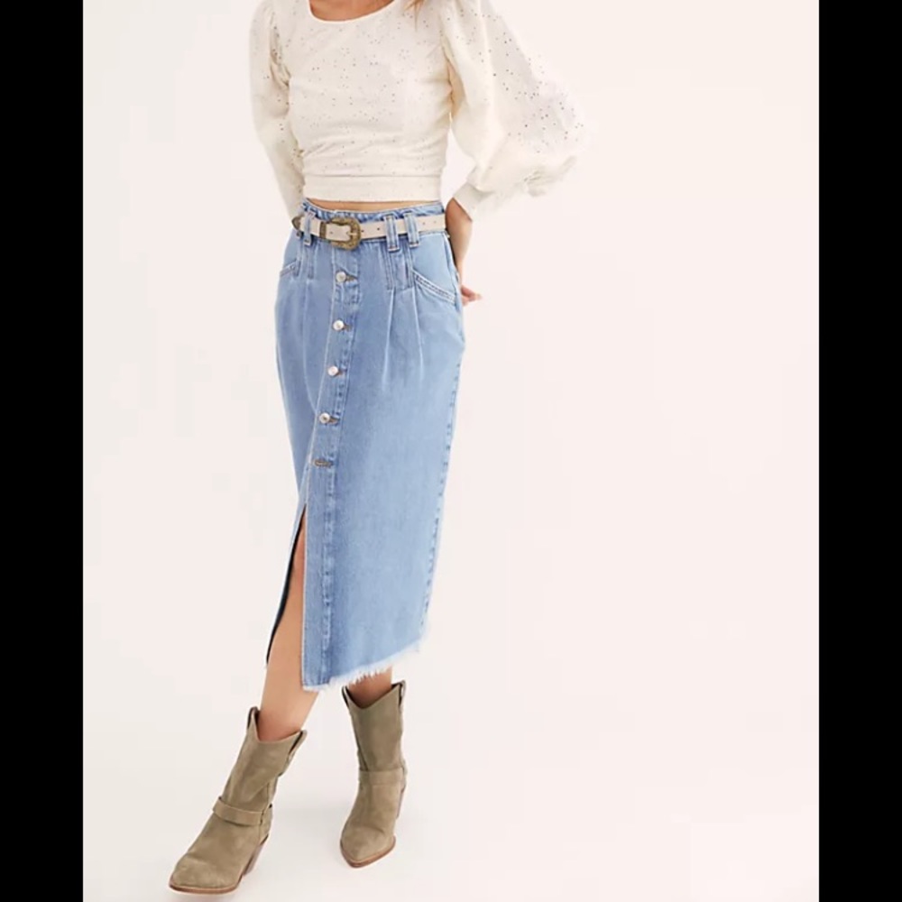 Free people sydney denim skirt